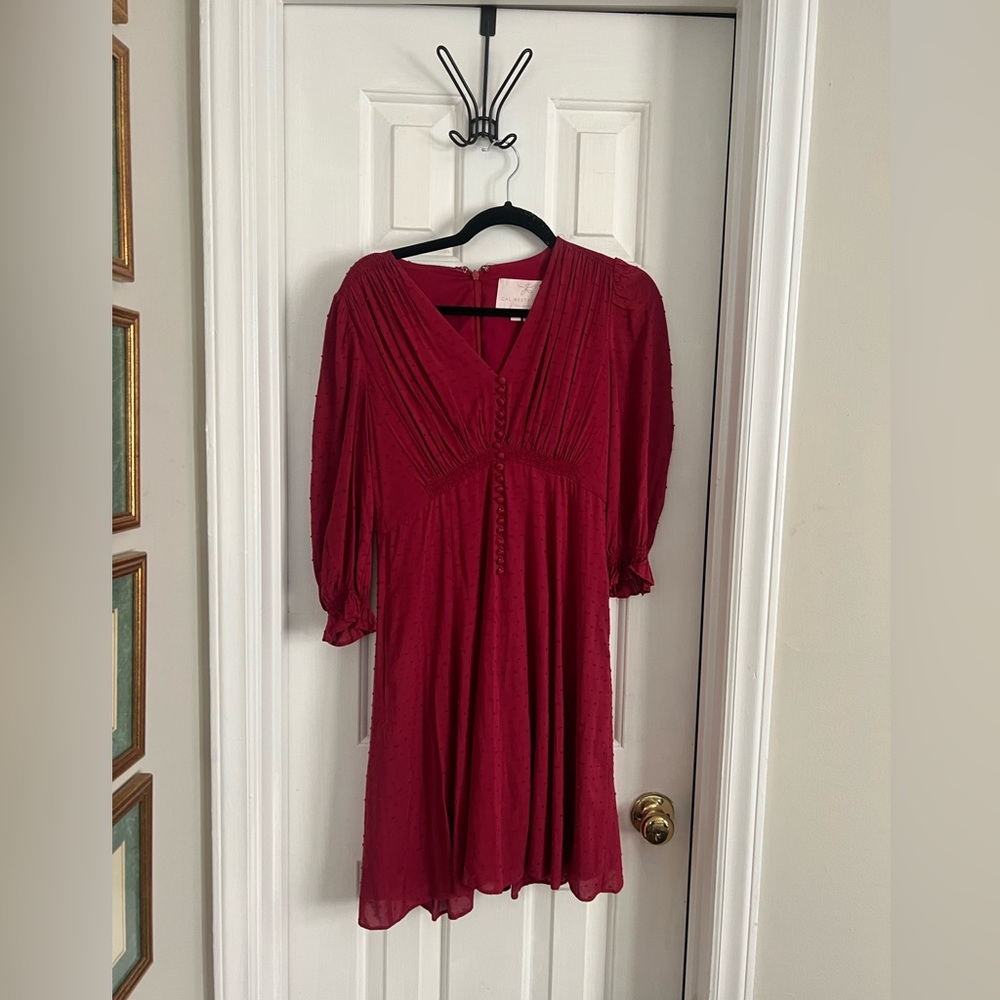Red Swiss dot dress - size 2